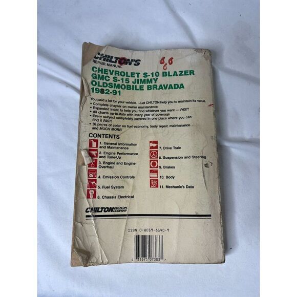 Chilton's Chevrolet S10 Blazer Jimmy Bravada 1982-91 Repair Manual 8139 Wiring - Picture 2 of 7